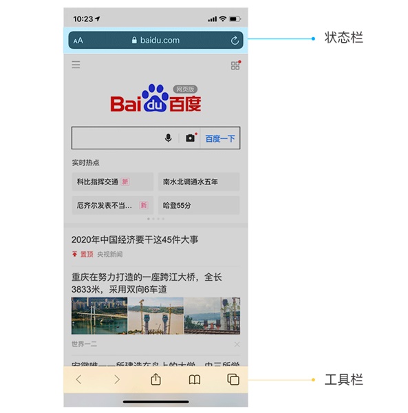 iOS 明确地将导航栏与工具栏分离开